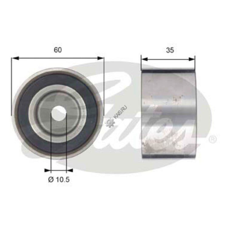 Ролик ГРМ SUBARU Forester, Impreza, Legacy, Outback (1.6/2.2) (98-) обводной GATES
