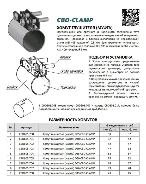 Хомут глушителя RENAULT Clio (98-05) CBD