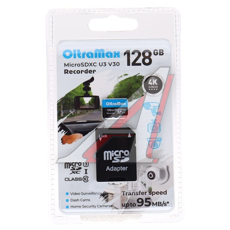 Карта памяти 128GB MicroSD class 10 + SD адаптер OLTRAMAX