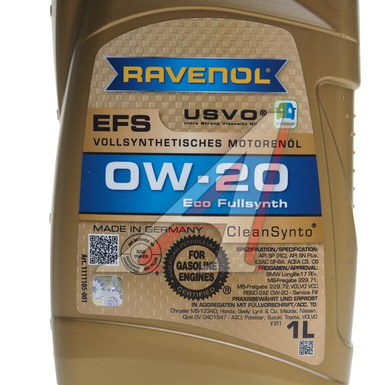 Масло моторное RAVENOL EFS 0W20 синт. C5/C6 GF-6A 1л