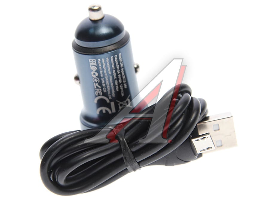Устройство зарядное в прикуриватель 1USB 12V кабель micro USB HOCO