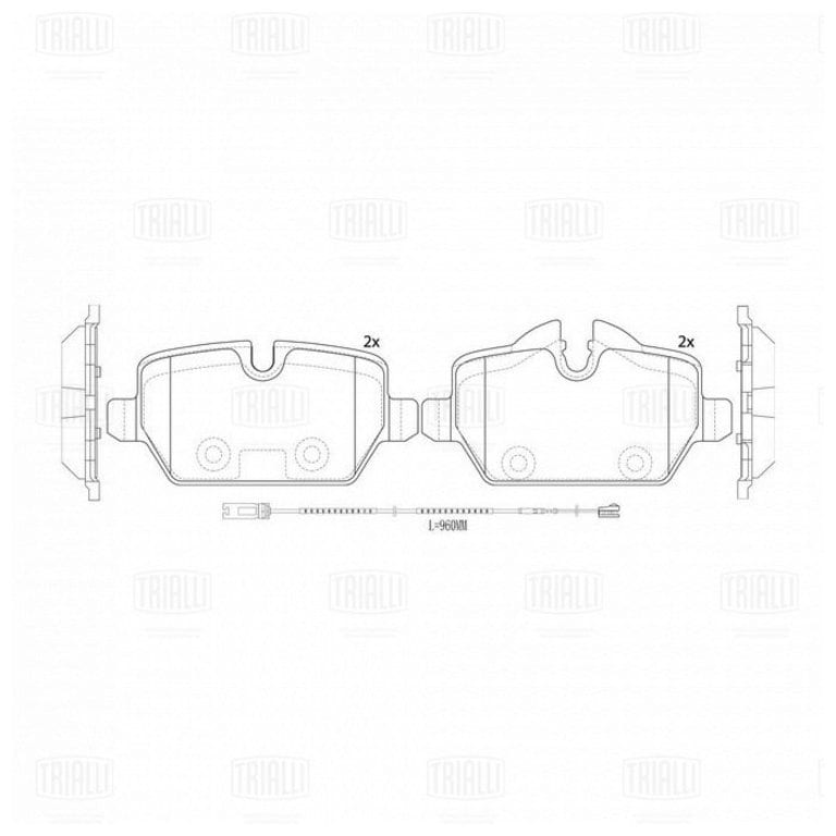 Колодки тормозные BMW 1 (E81, E87), 3 (E90) задние (4шт.) с датчиком TRIALLI