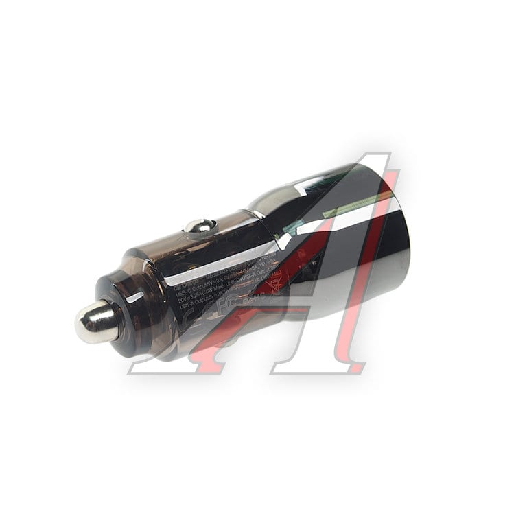 Устройство зарядное в прикуриватель 1USB + 1 Type C 12-24V прозрачное XO