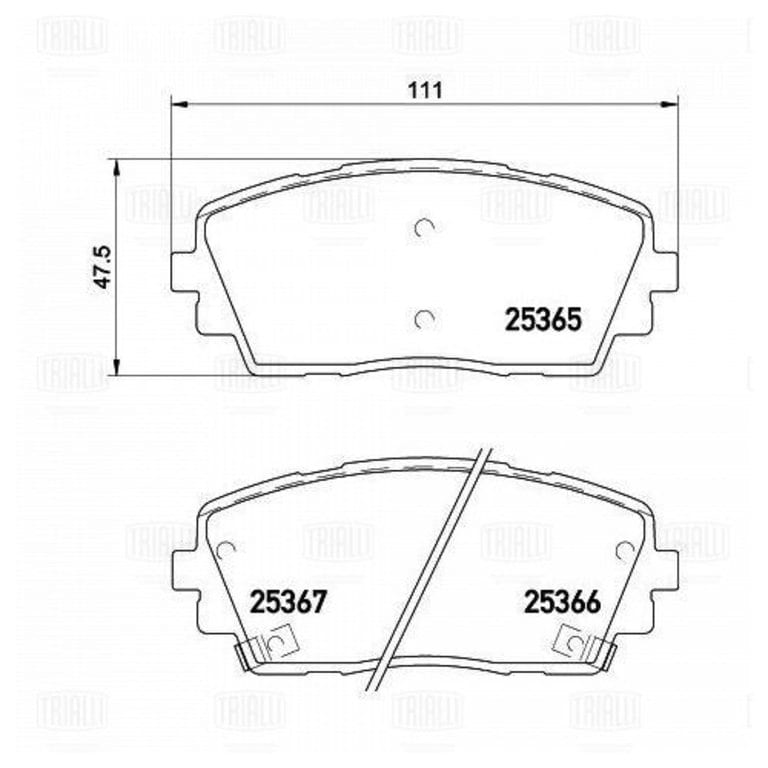 Колодки тормозные KIA Picanto (11-) передние (4шт.) TRIALLI