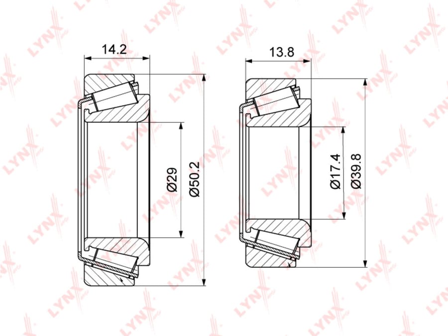 Подшипник ступицы VW Golf, Passat AUDI 80, 100 SKODA Felicia SEAT задней (88-01) LYNX