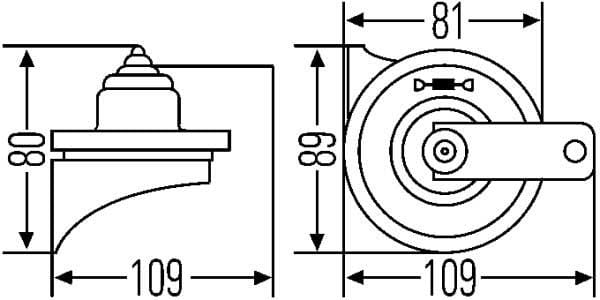 Сигнал звуковой 12V HELLA 2-х тональный (c реле)