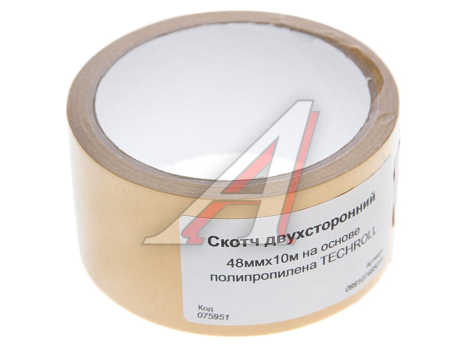 Скотч двухсторонний 48ммх10м на основе полипропилена TECHROLL