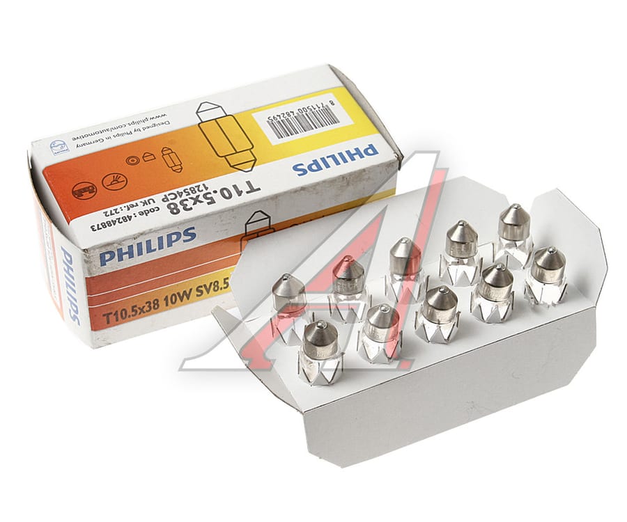 Лампа 12V C10W SV8.5-8 35мм PHILIPS