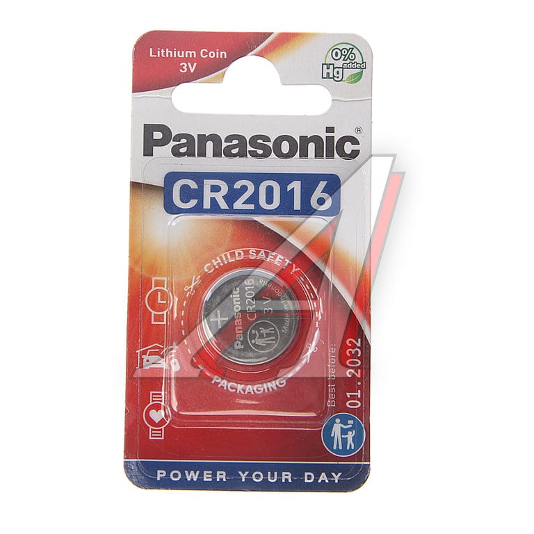 Батарейка CR2016 3V таблетка (пульт сигнализации, ключ) блистер (1шт.) Lithium Power PANASONIC