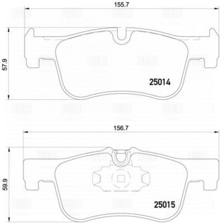 Колодки тормозные BMW 1 (F20, F21) (11-) передние (4шт.) TRIALLI