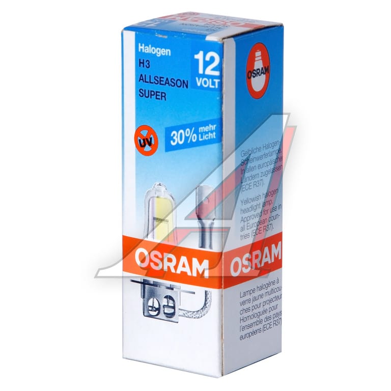 Лампа 12V H3 55W PK22s +30% желтая All Season OSRAM