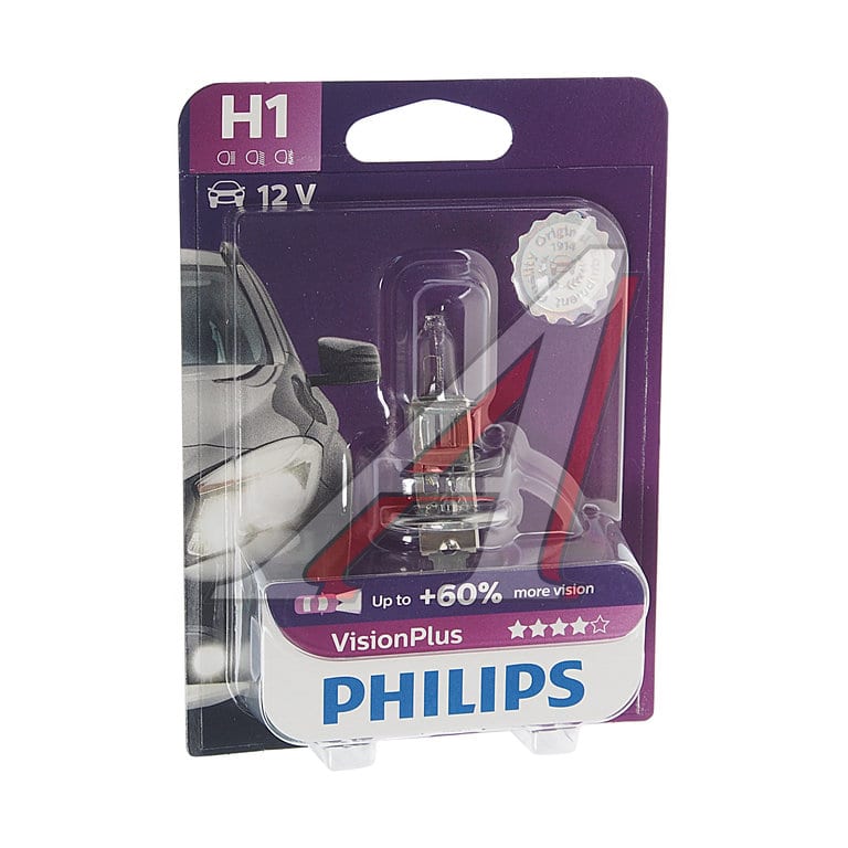 Лампа 12V H1 55W P14.5s +60% блистер (1шт.) Visionplus PHILIPS