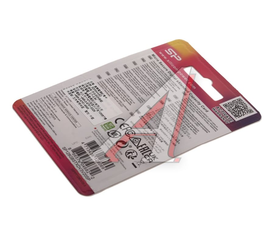 Карта памяти 128GB MicroSD class 10 + SD адаптер SILICON POWER