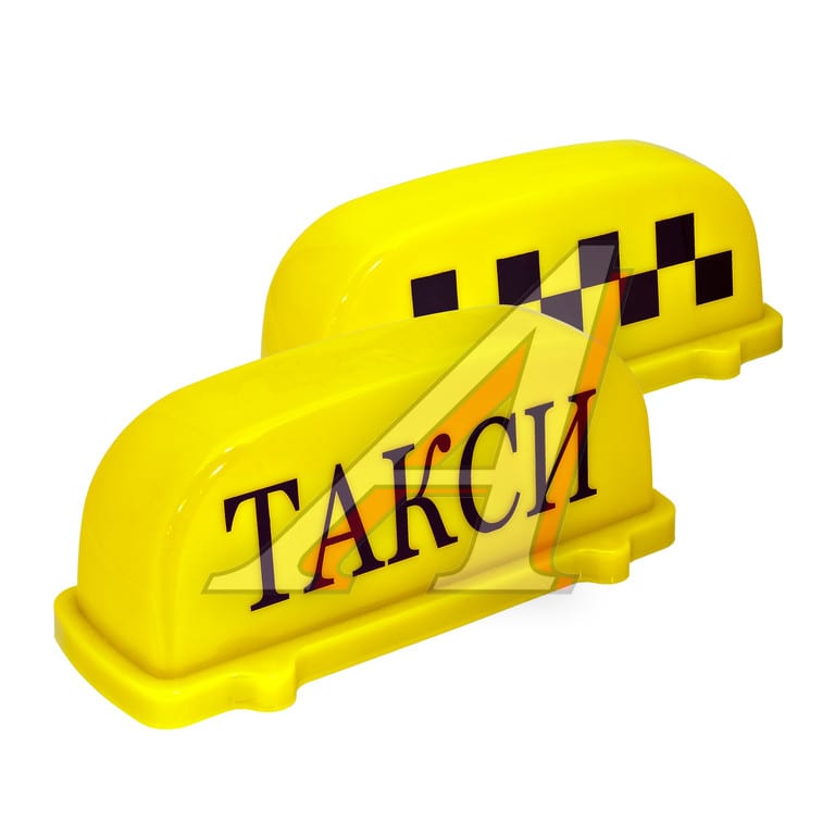 Знак TAXI магнитный с подсветкой 12V желтый MEGA ELECTRIC