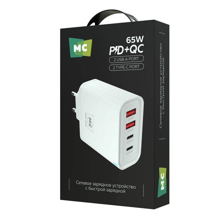 Устройство зарядное в розетку 2USB + 2 Type C 65Вт. MORE CHOICE