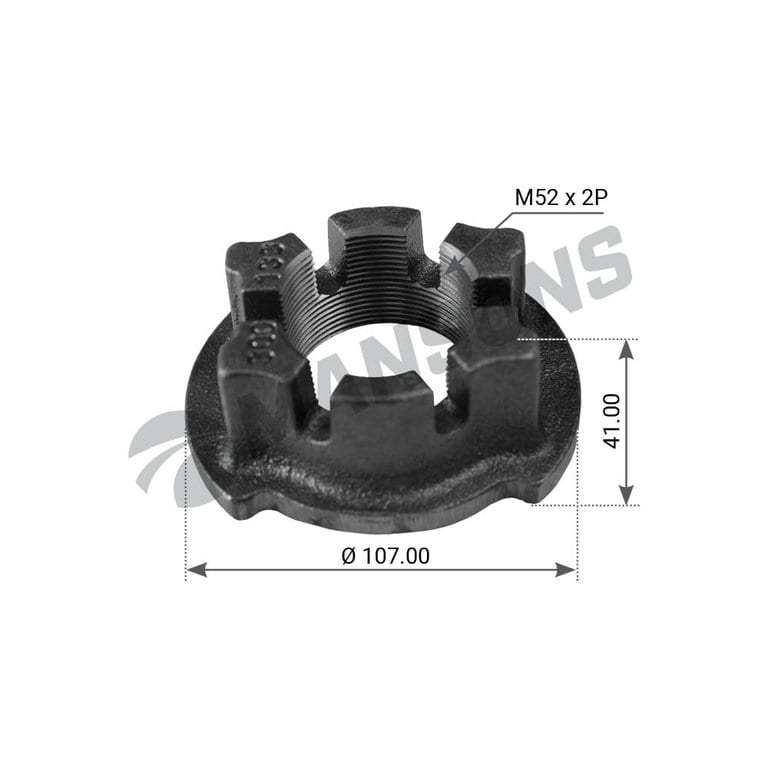 Гайка BPW ступицы корончатая (M52х2 H=52 SW80) MANSONS