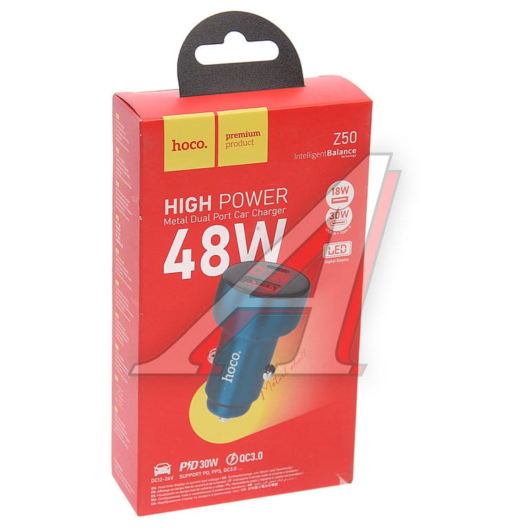 Устройство зарядное в прикуриватель 1USB + 1 Type C 12V HOCO