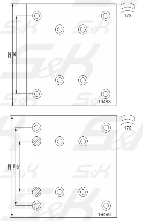 Накладка тормозной колодки MAN MERCEDES задней/передней стандарт (410х223) (8шт.) SK