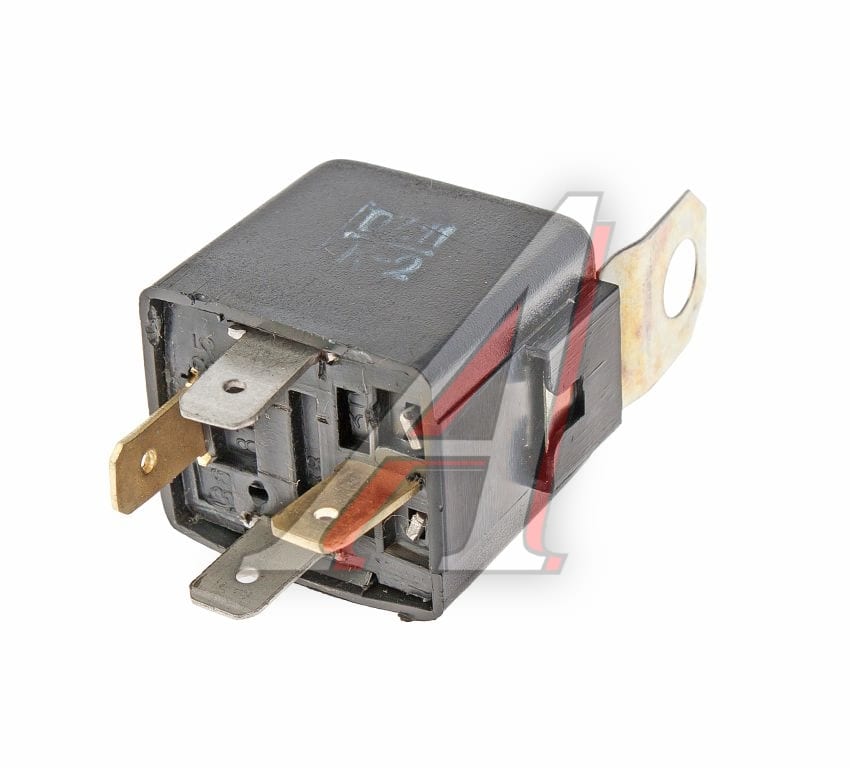 Реле электромагнитное 12V 4-х контактное 30А замыкающее с кронштейном АВТОРЕЛЕ