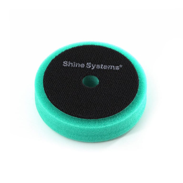 Круг полировочный 75мм твердый зеленый поролон на липучке RO Foam Pad Green SHINE SYSTEMS