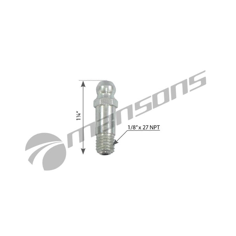 Пресс-масленка прямая 180 градусов 1/8"x27 NPT MANSONS
