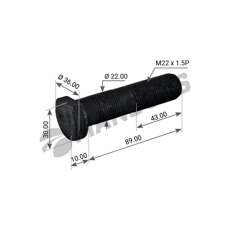 Шпилька колеса BPW (M22х1.5х89) дисковые тормоза MANSONS