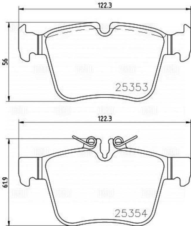 Колодки тормозные MERCEDES C (W205) задние (4шт.) TRIALLI