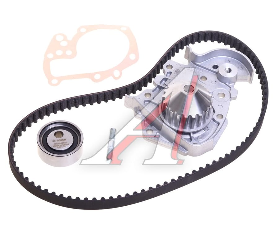 Комплект ГРМ RENAULT Logan, Sandero (-09) (1.4/1.6) (8V) с водяным насосом BOSCH