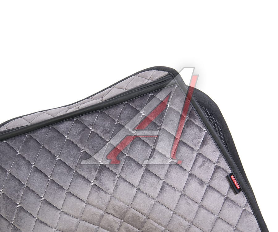 Накидка на сиденье алькантара стеганая серая (4 предм.) (2шт.) Alcantara Luxe PREMIER