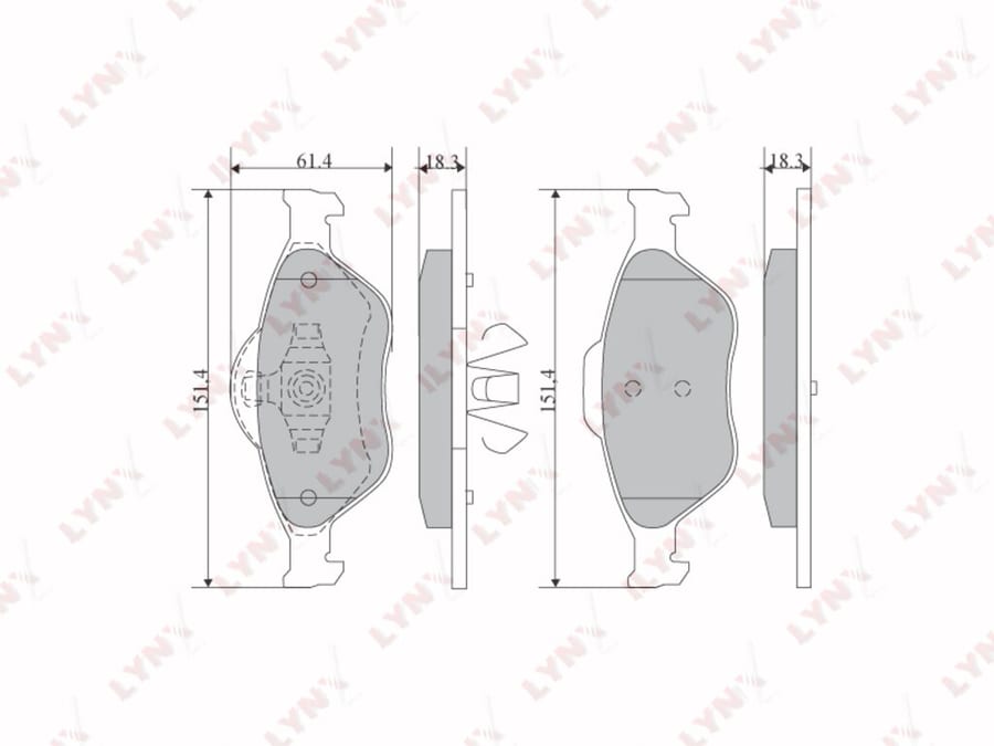 Колодки тормозные FORD Fiesta (95-) передние (4шт.) LYNX
