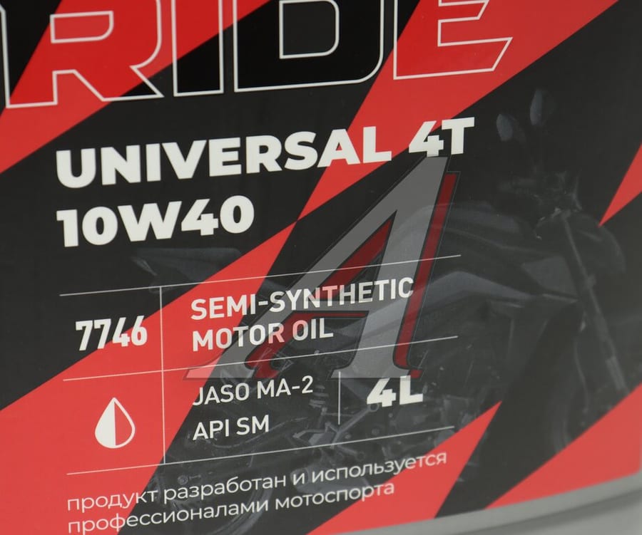 Масло моторное для 4-х тактных двигателей LAVR RIDE UNIVERSAL 4T M-A2 10W40 п/синт.4л MOTO