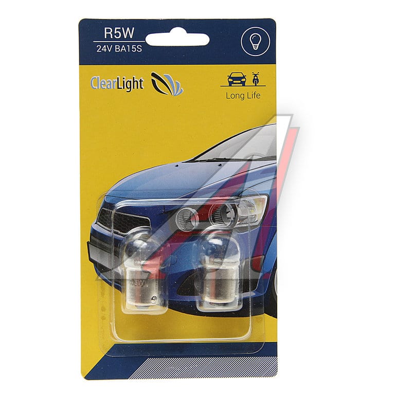 Лампа 24V R5W BA15s блистер (2шт.) CLEARLIGHT