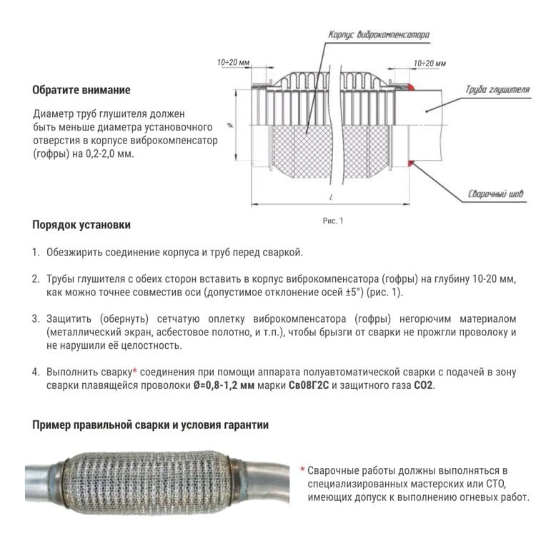 Гофра глушителя 64х100 в 3-ой оплетке CBD