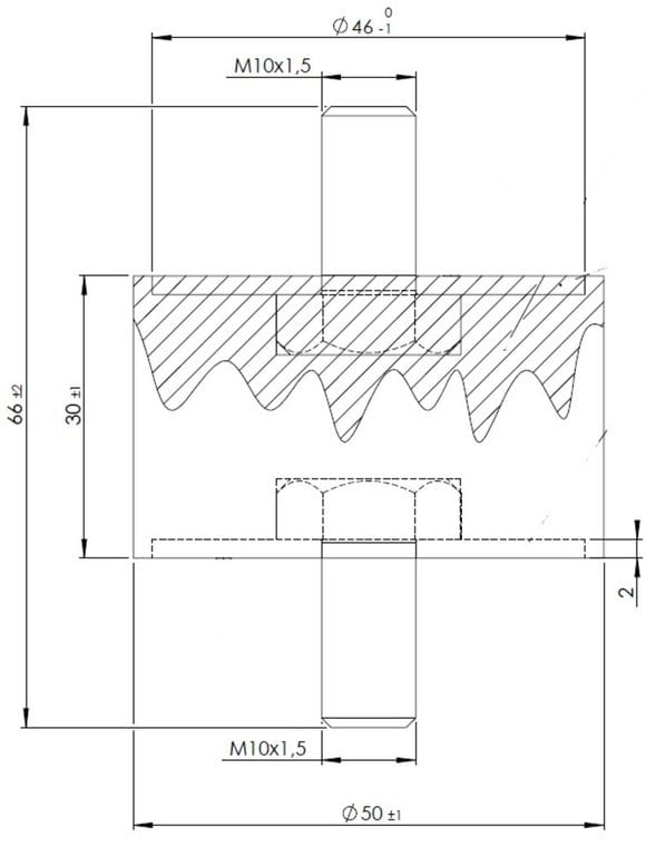 Подушка RENAULT Premium крепления глушителя (50.5x86.5) DINEX