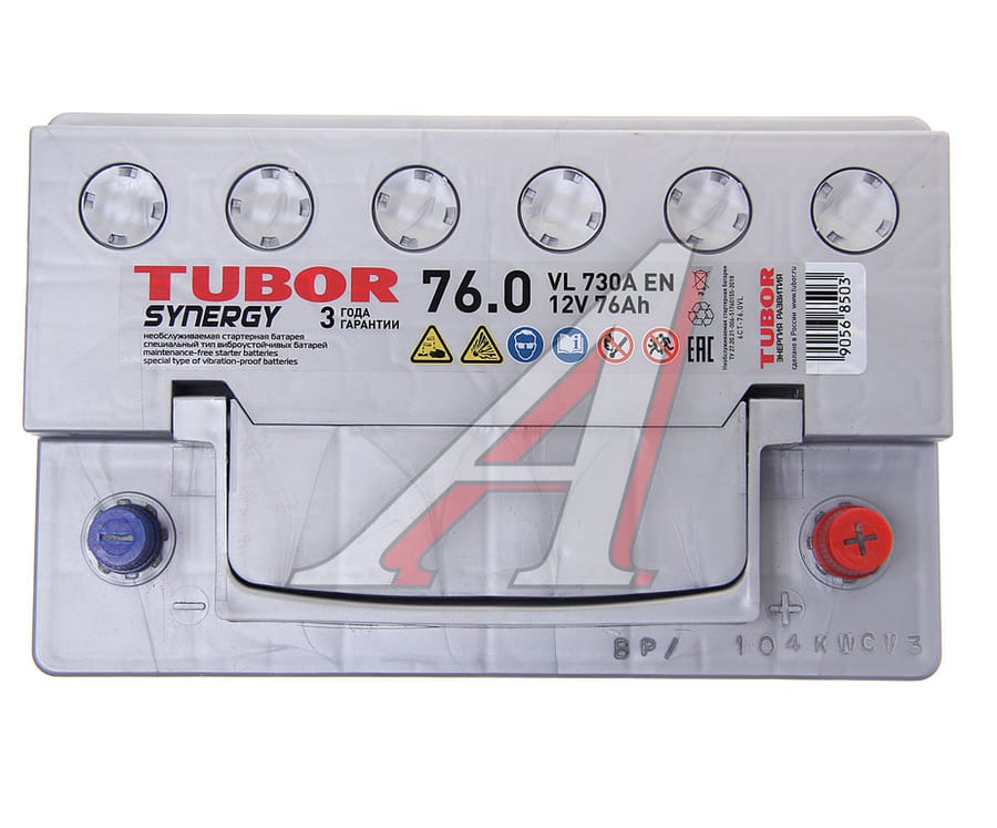 Аккумулятор TUBOR Synergy 76А/ч обратная полярность