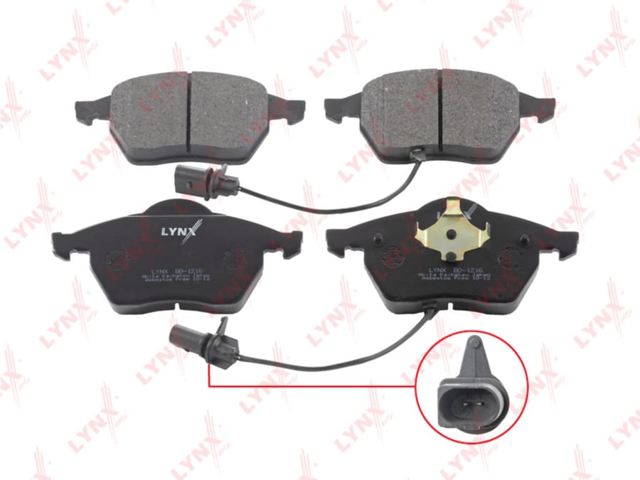 Колодки тормозные VW Passat (97-) AUDI A6, A4 передние (4шт.) LYNX