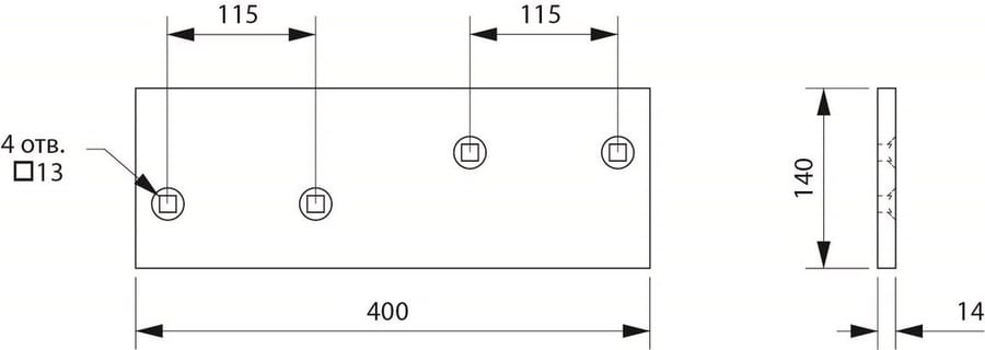 Боковина ПОН-3, ППО-5/6-35, ППО-5/7-35, ППО-8-35 правая (сормайт) 400мм РЗЗ