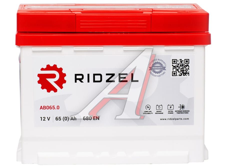 Аккумулятор RIDZEL 65А/ч обратная полярность