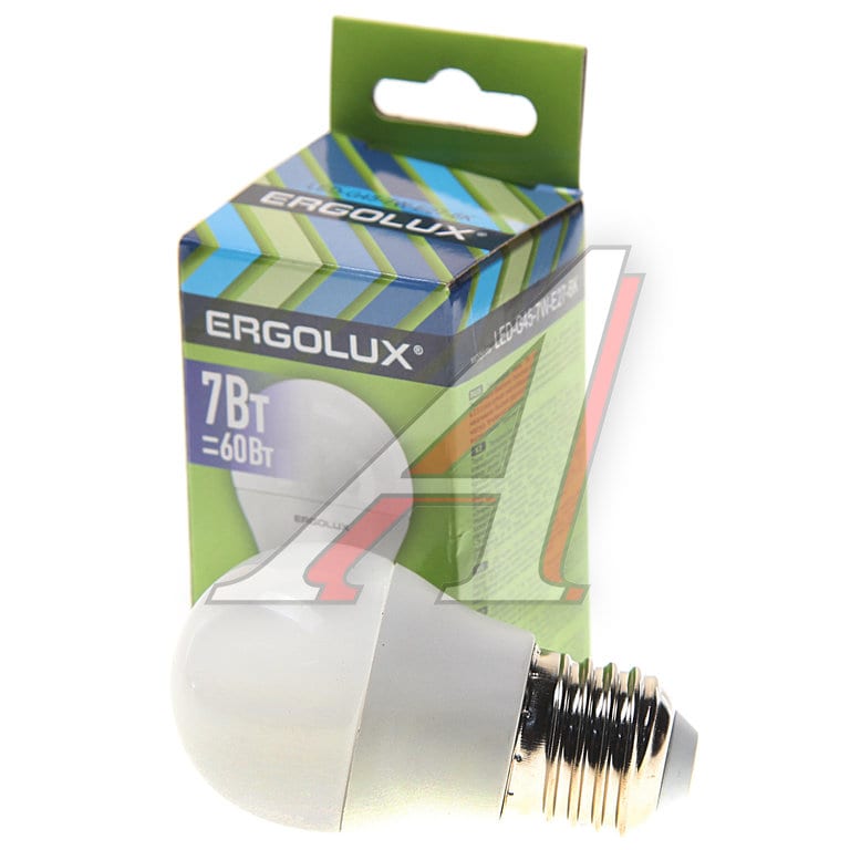 Лампа светодиодная Е27 G45 7W (60W) 220V дневной свет ERGOLUX
