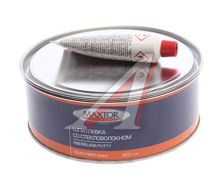 Шпатлевка со стекловолокном FIBER GLASS GREEN 0.9кг MAXTOR