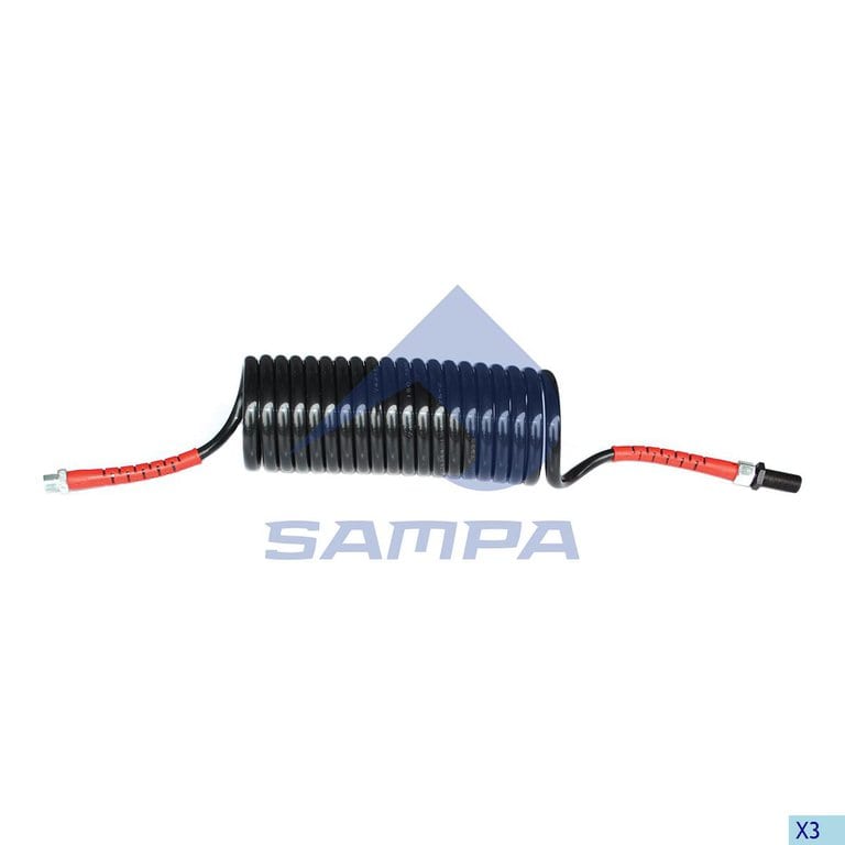 Шланг воздушный штуцер M18х35мм/штуцер M16 (20 витков) красный SAMPA