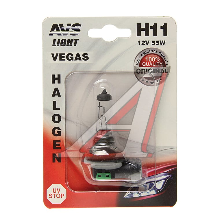 Лампа 12V H11 55W PGJ19-2 блистер (1шт.) AVS