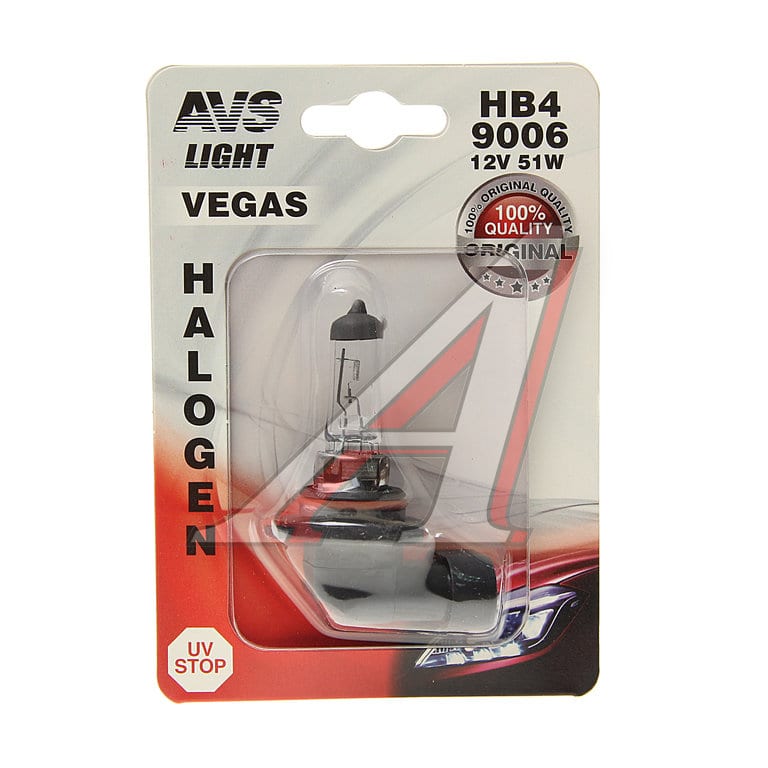 Лампа 12V HB4 51W P22d блистер (1шт.) AVS