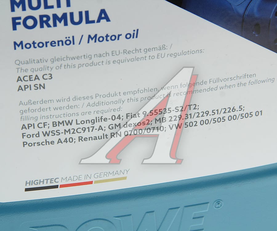 Масло моторное ROWE HIGHTEC MULTI FORMULA C3/ SN/CF 5W50 синт.5л