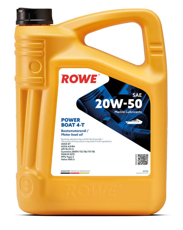 Масло моторное для 4-х тактных двигателей лодок ROWE HIGHTEC POWER BOAT 4-T E7/CI-4 20W40 синт.5л