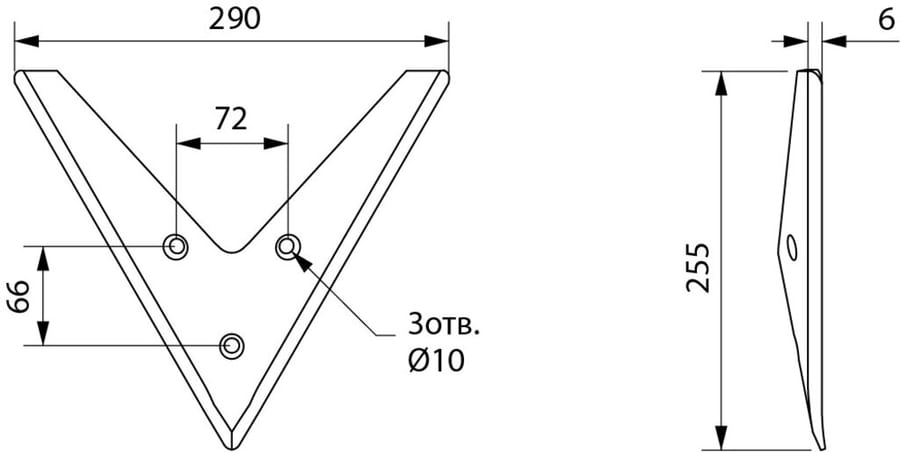 Лапа СЗС-2, 1, С-4 (290мм) сеялка до 1980 г/в РЗЗ