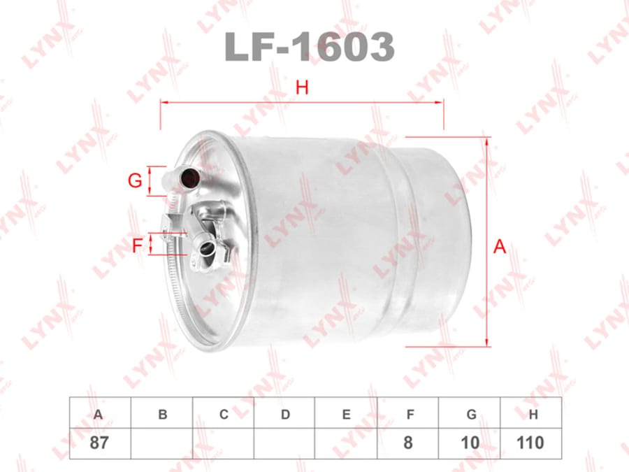 Фильтр топливный MERCEDES A (W169), C (W204), E (W211), ML (W164) LYNX