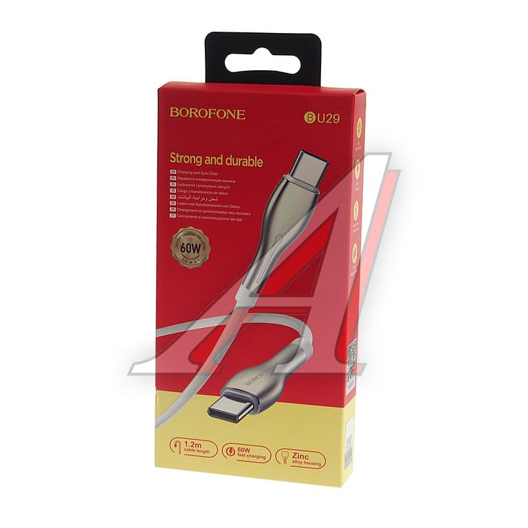 Кабель USB Type C-USB Type C 60W 1.2м белый BOROFONE