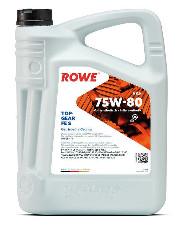Масло трансмиссионное ROWE HIGHTEC TOPGEAR FE 75W80 S GL-4/GL-5 синт.5л