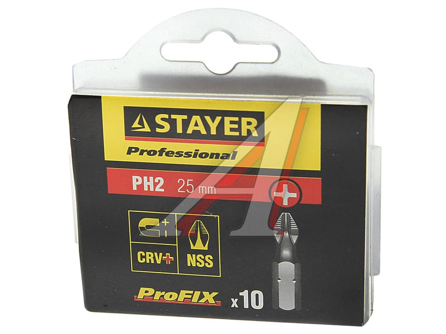Набор бит 1/4" PH2 25мм 10 предмета в блистере STAYER
